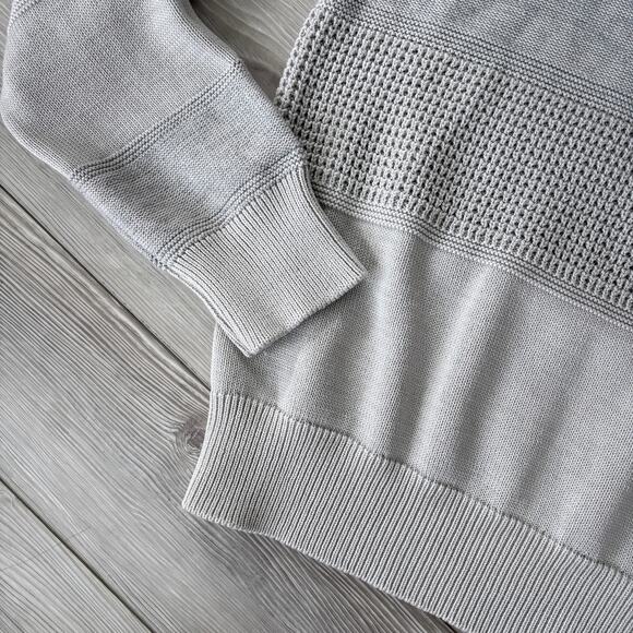 Alpinestars Slim Knit Sweater M Gray Textured Crewneck Made in Italy Moto Casual - Picture 2 of 6